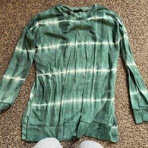 Green Tie-Dye Long Sleeve Top